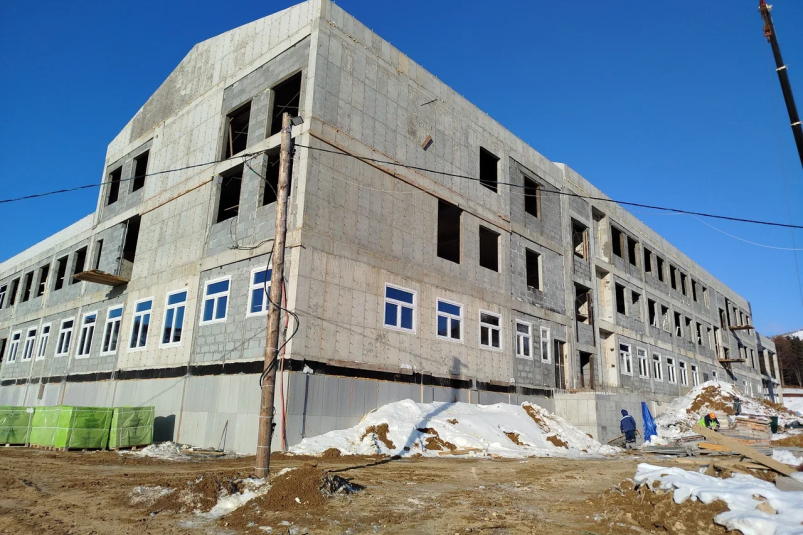 Строительство школы-детского сада во Взморье пресс-служба правительства Сахалинской области