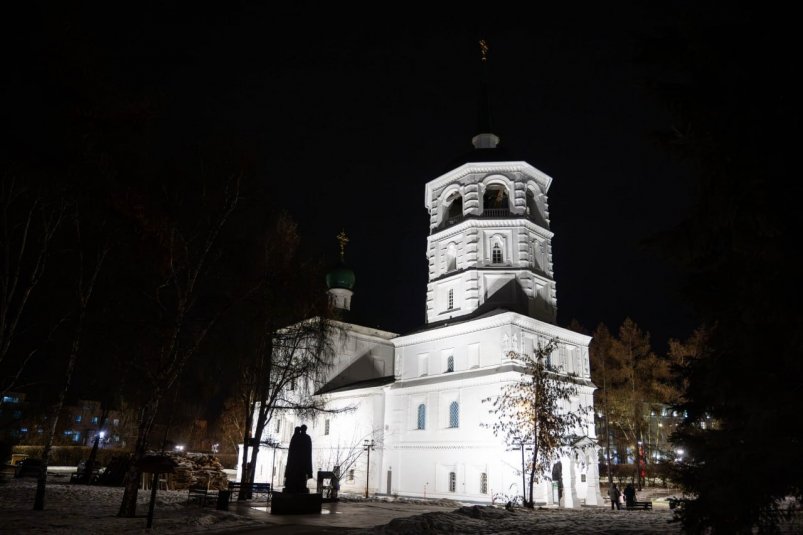 В Спасском храме в Иркутске установили архитектурную подсветку Пресс-служба администрации Иркутска
