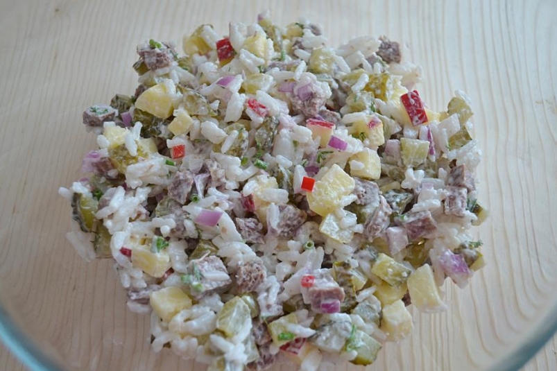 Рецепт выходного дня: Мясной салат "Виражи " Фото автора