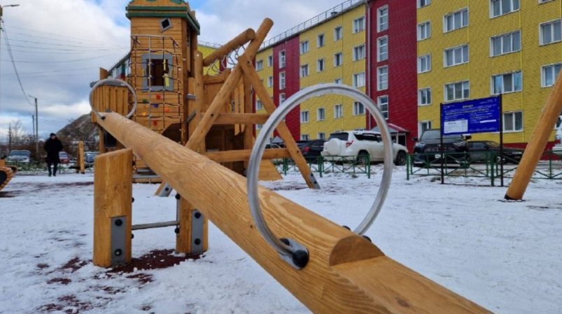 Благоустроенный двор в Невельске пресс-служба минЖКХ Сахалинской области