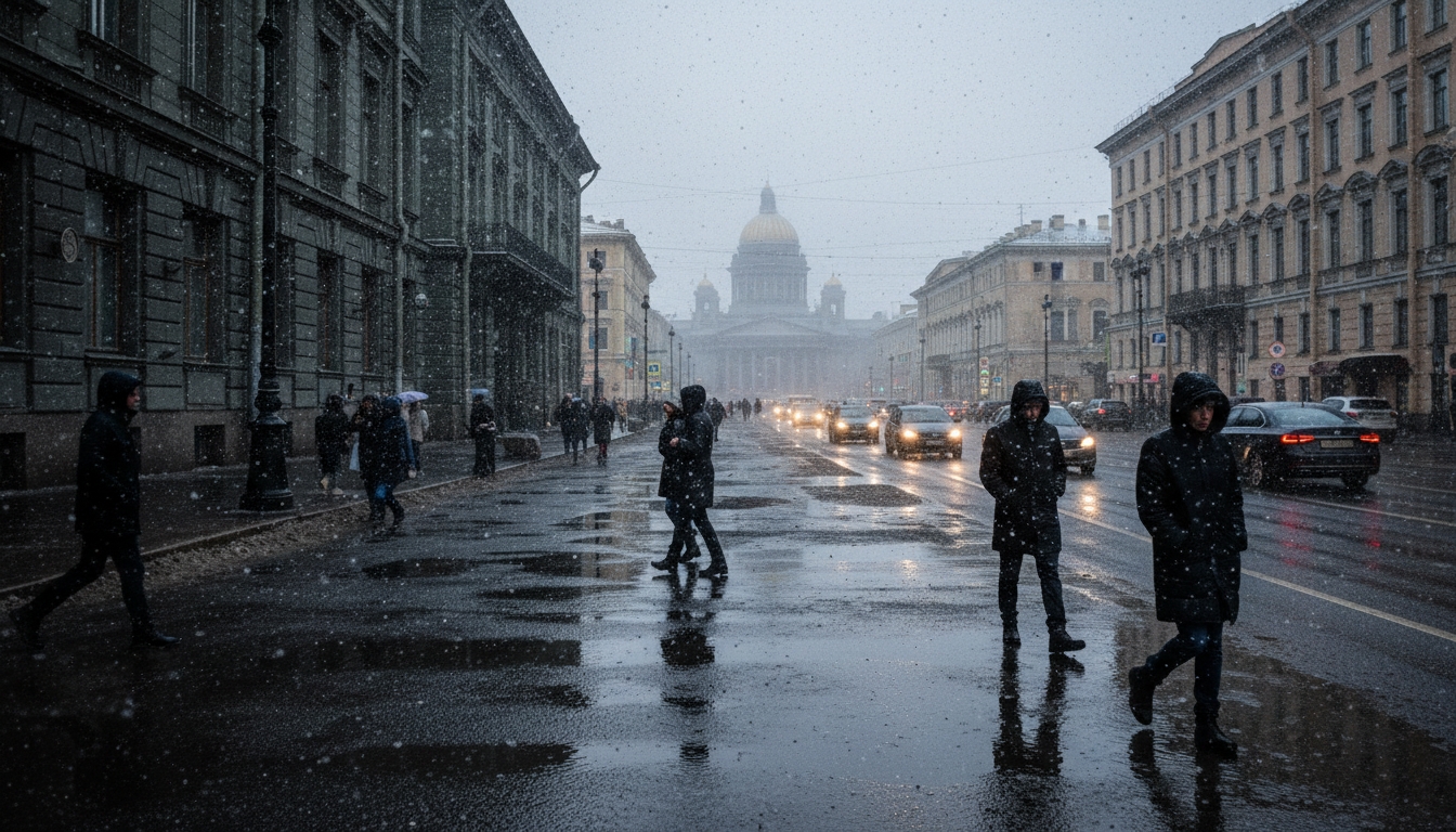 Снег обещают в Петербурге на выходных Сгенерировано
