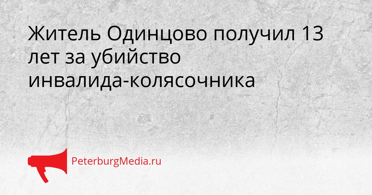 Житель Одинцово получил 13 лет за убийство инвалида-колясочника Сгенерировано