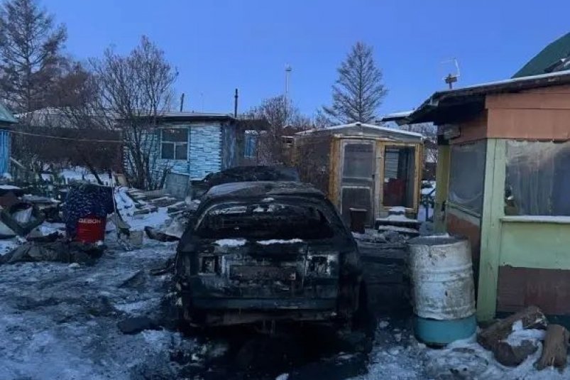 Пожар машины ГУ МЧС России по Забайкалью