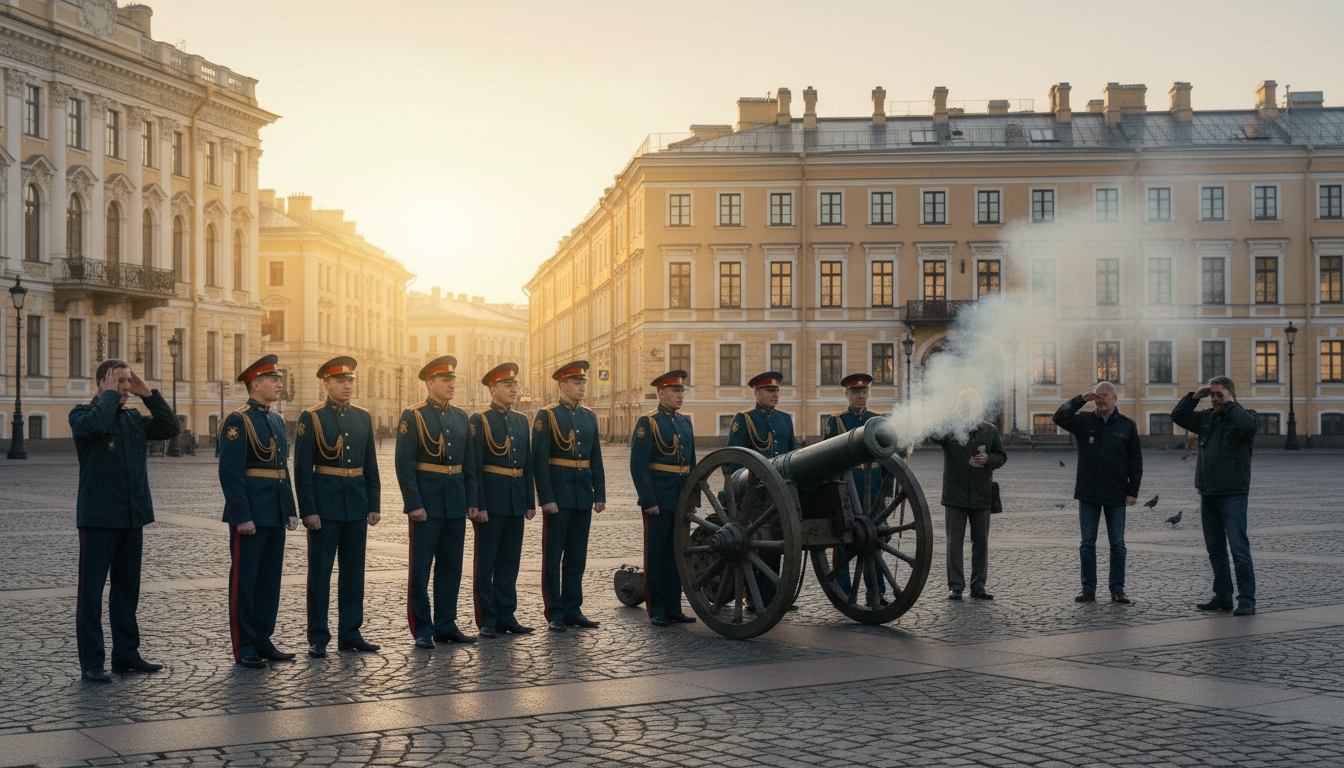 Пушечные залпы напугали петербуржцев у Финляндского вокзала Сгенерировано