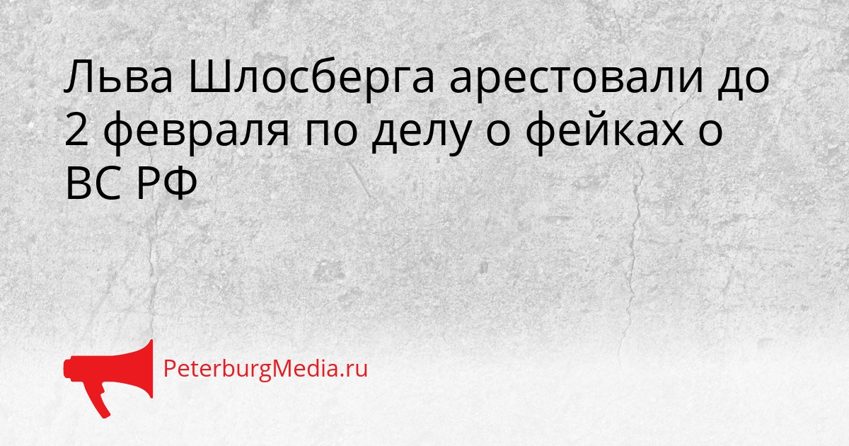 Льва Шлосберга арестовали до 2 февраля по делу о фейках о ВС РФ Сгенерировано