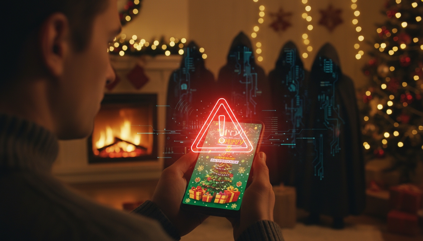 Под Новый год мошенники атакуют россиян "открытками" с вирусами Сгенерировано