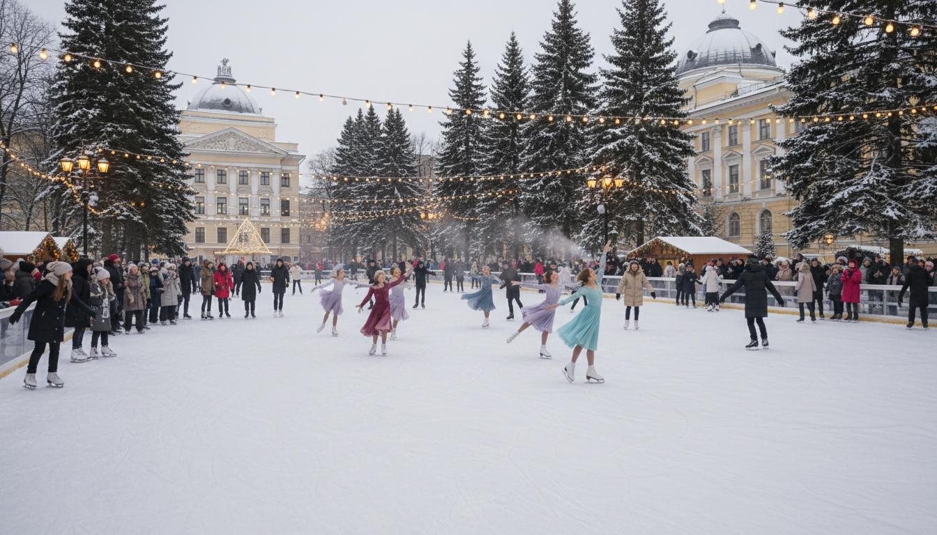 Пробки на Невском из-за шоу на Дворцовой Сгенерировано