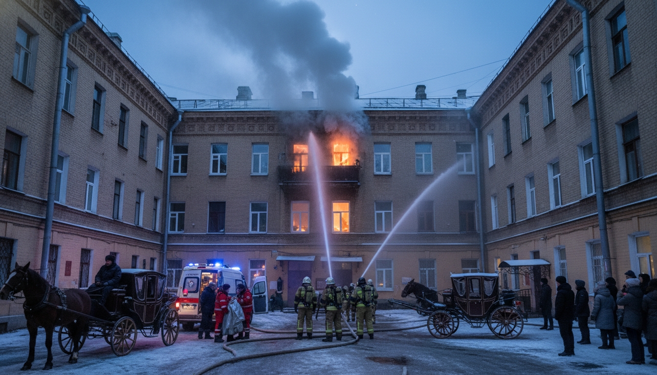 Пожар на Вознесенском проспекте: трое пострадали, виноват пьяный мужчина Сгенерировано