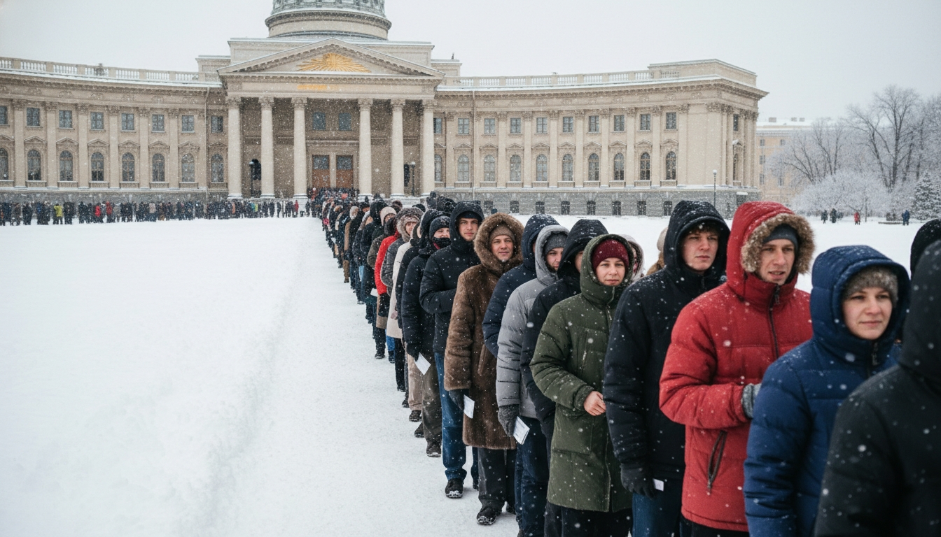 Тысячи людей выстроились в очередь к Эрмитажу на бесплатный вход Сгенерировано