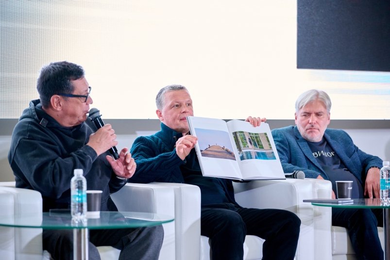 Егор Михалков-Кончаловский, Сергей Катышев, Евгений Водолазкин Денис Быкодоров, предоставлено КИНОТВ