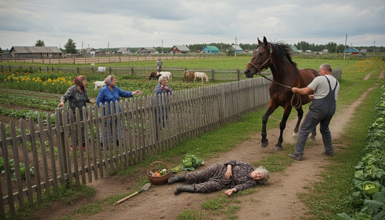 Жеребец покалечил женщину в СНТ под Петербургом, а кобыла уже вернулась Сгенерировано