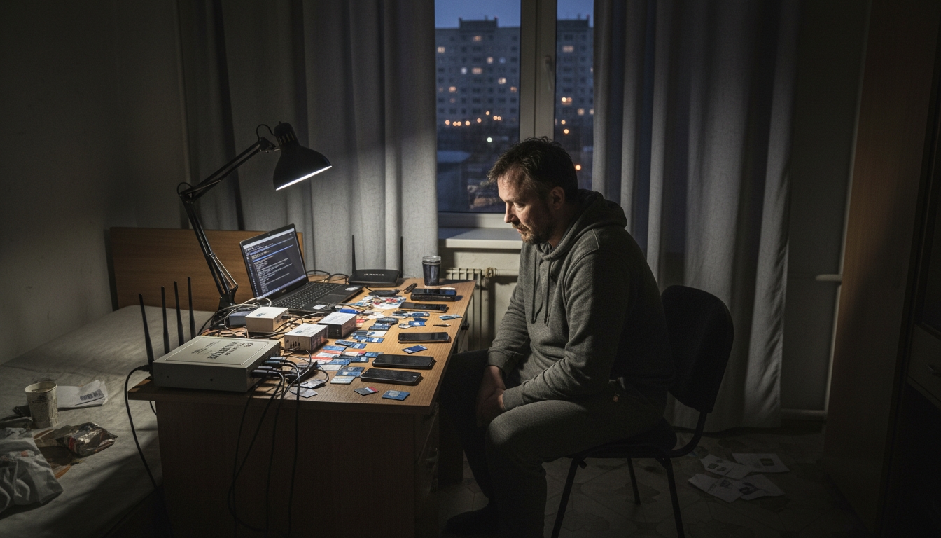 Полиция пресекла работу подпольного узла связи мошенников Сгенерировано