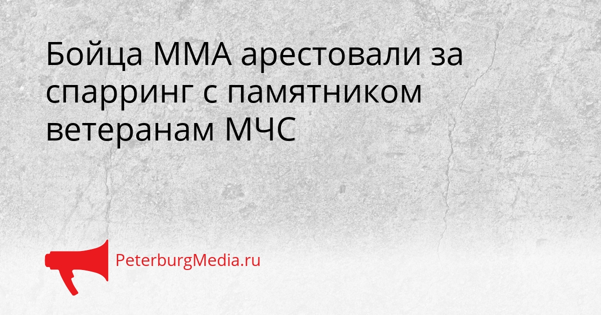 Бойца ММА арестовали за спарринг с памятником ветеранам МЧС Сгенерировано