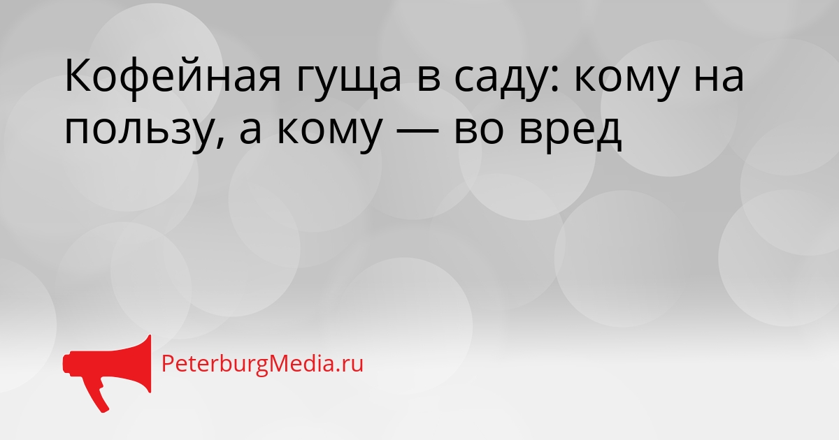 Кофейная гуща в саду: кому на пользу, а кому — во вред Сгенерировано