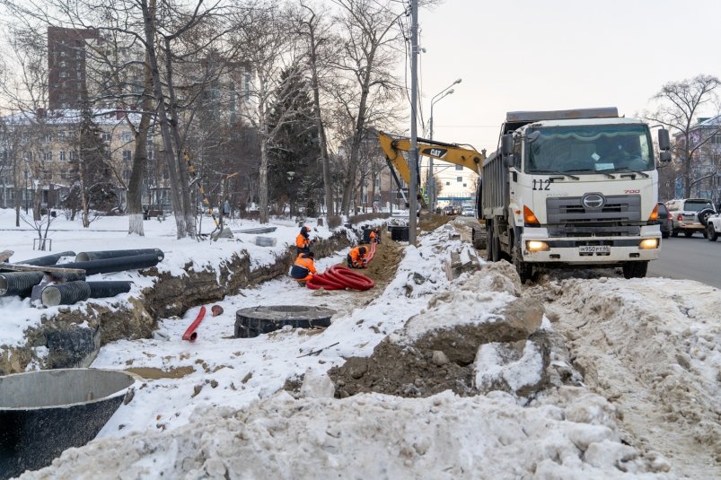 Капремонт проспекта Мира в Южно-Сахалинске пресс-служба администрации Южно-Сахалинска