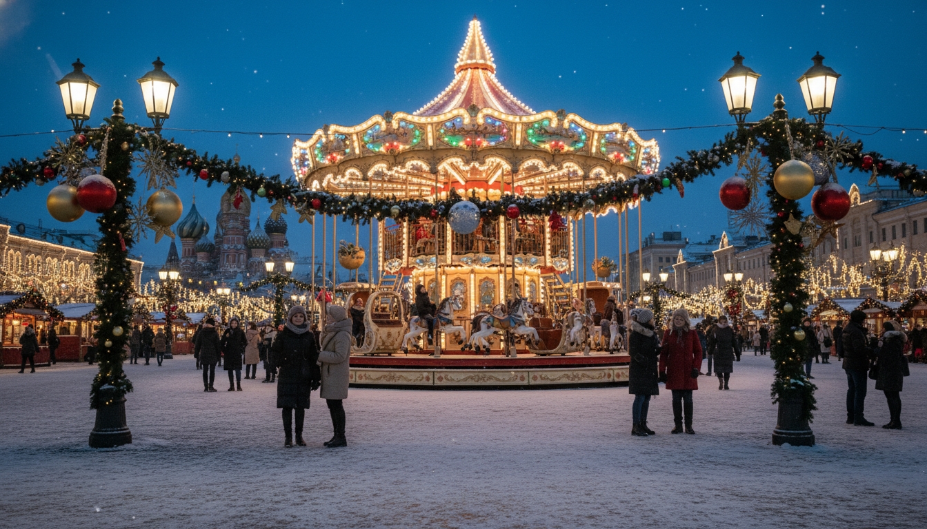 Бесплатная двухэтажная карусель откроется на Манежной площади Сгенерировано