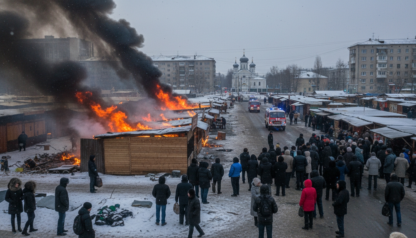 На Правобережном рынке в Петербурге начался пожар Сгенерировано