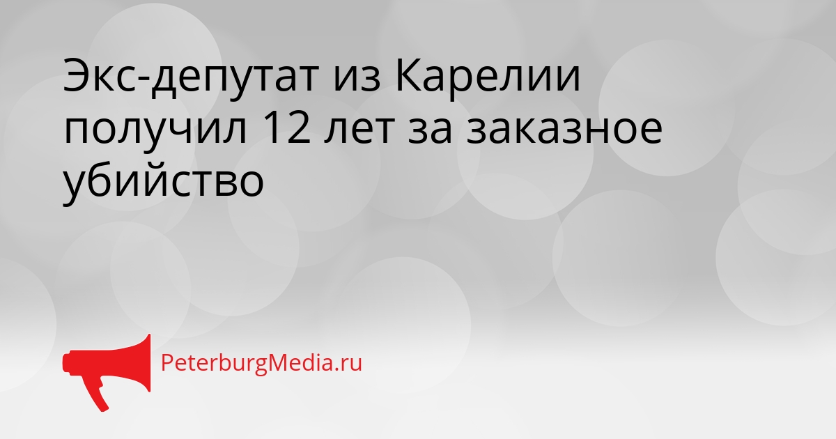 Экс-депутат из Карелии получил 12 лет за заказное убийство Сгенерировано