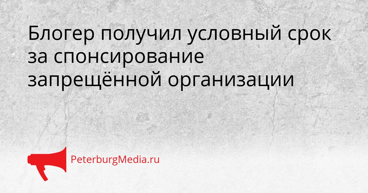 Блогер получил условный срок за спонсирование запрещённой организации Сгенерировано