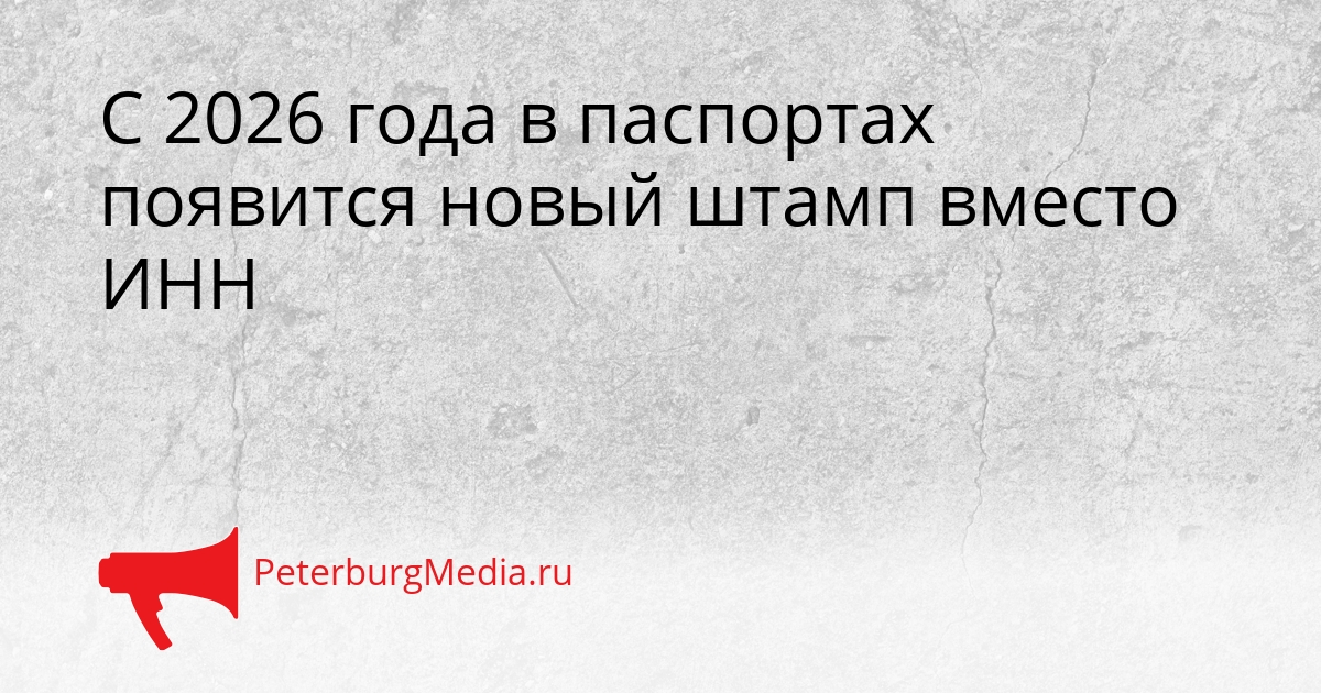 С 2026 года в паспортах появится новый штамп вместо ИНН Сгенерировано