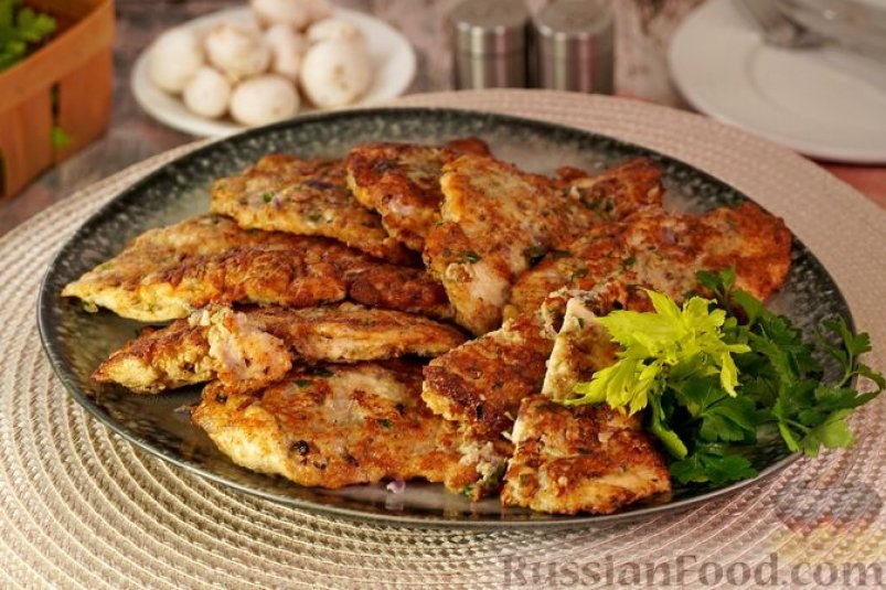 Куриные отбивные в грибной панировке russianfood.com