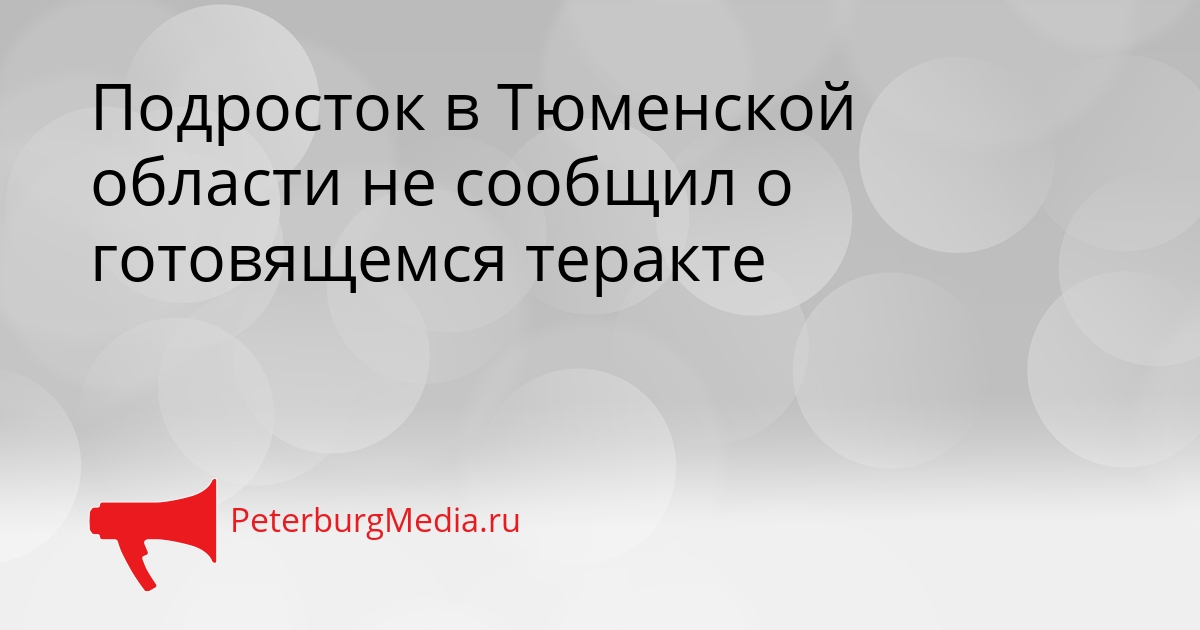 Подросток в Тюменской области не сообщил о готовящемся теракте Сгенерировано