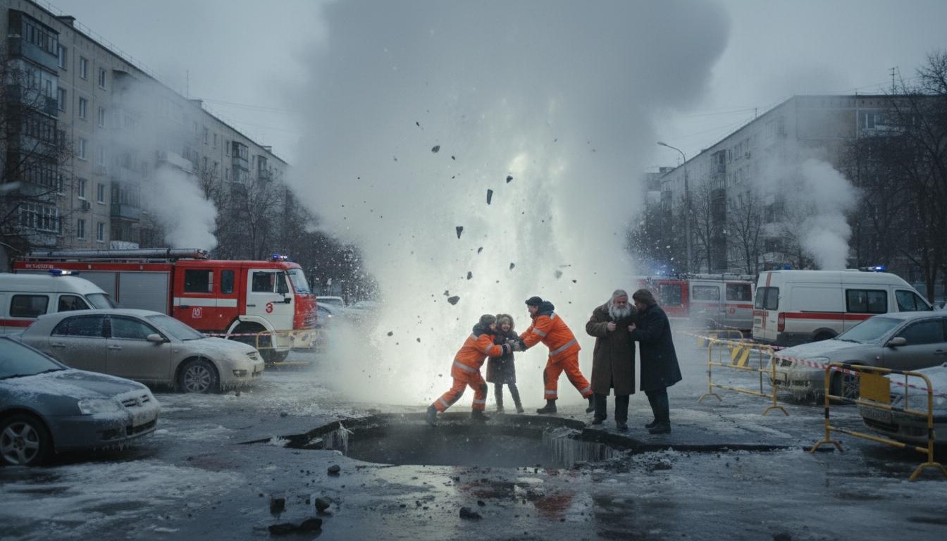 Прорыв трубы с кипятком в Петербурге: пострадали пенсионер и девочка Сгенерировано