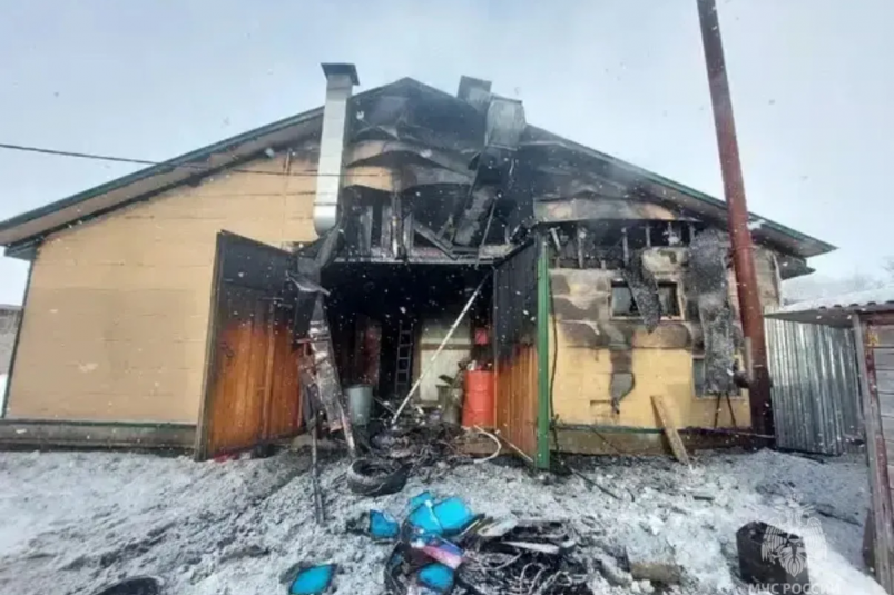 Пожар в конюшне пресс-служба ГУ МЧС России по Сахалинской области