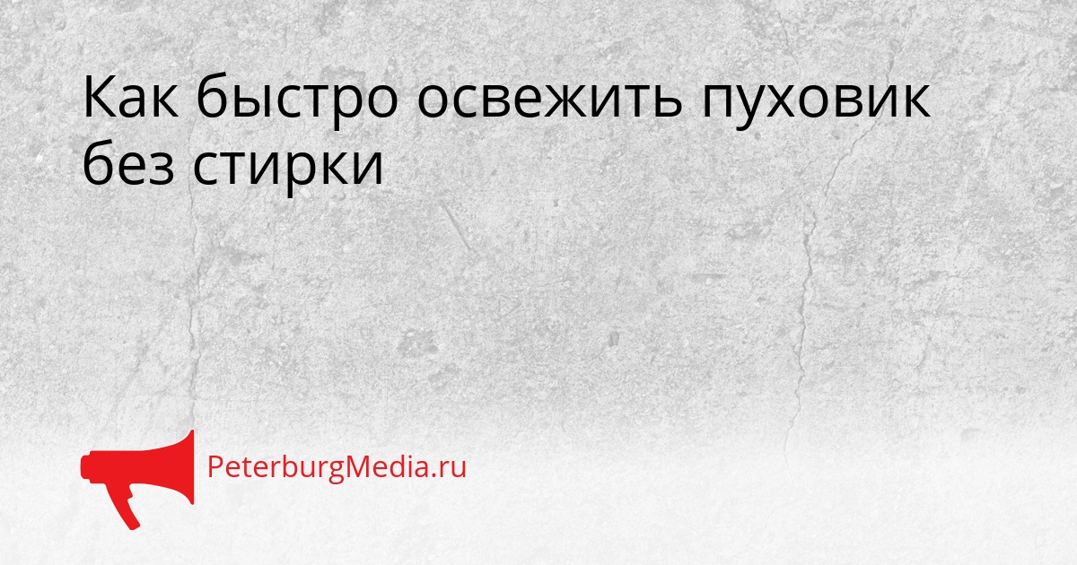 Как быстро освежить пуховик без стирки Сгенерировано