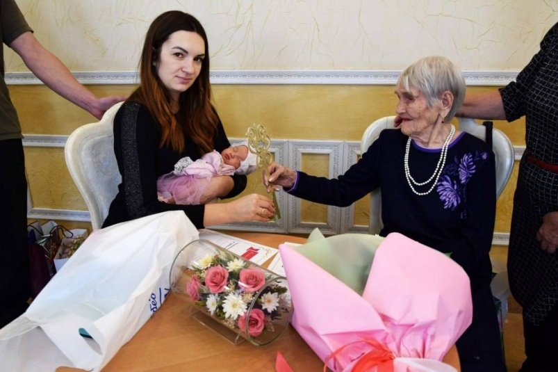 Встреча двух жительниц Ангарска с разницей в возрасте в 100 лет прошла в ЗАГСе города Пресс-служба администрации АГО