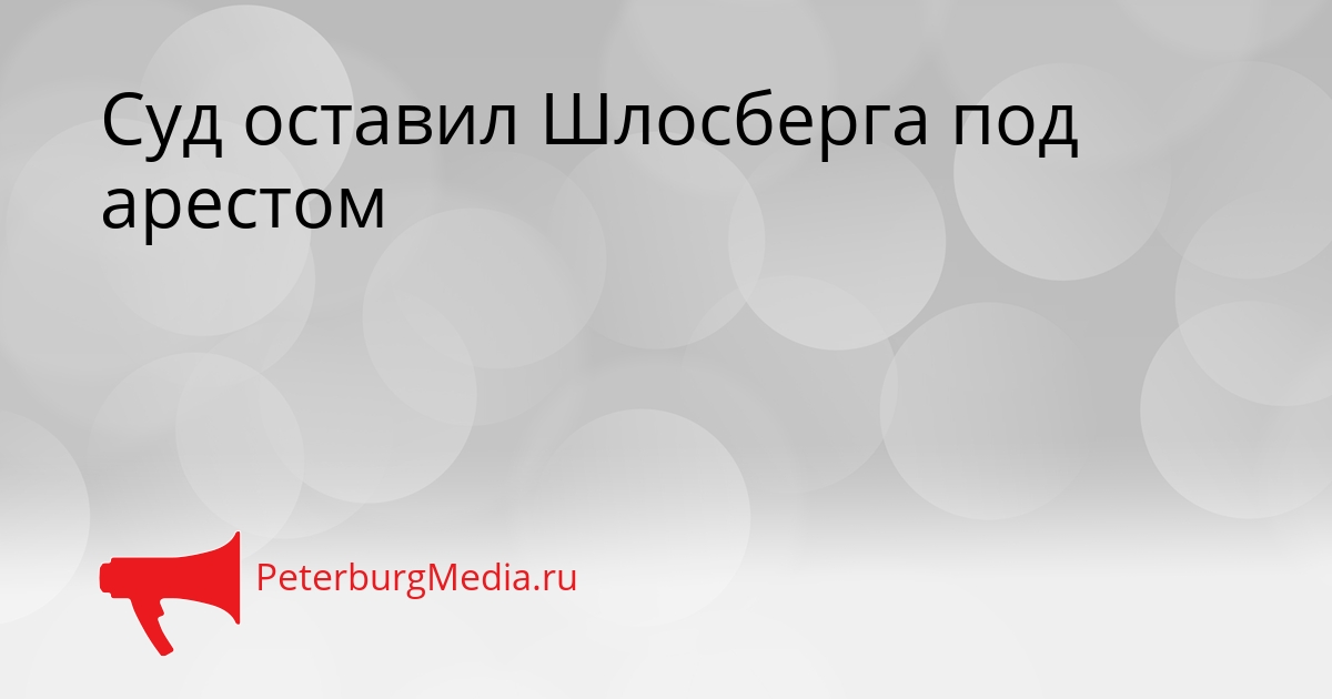 Суд оставил Шлосберга под арестом Сгенерировано