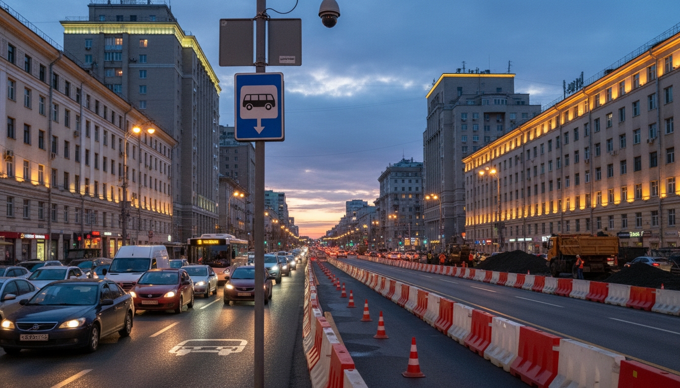 Петербургские водители получают штрафы за объезд ремонта по выделенке Сгенерировано