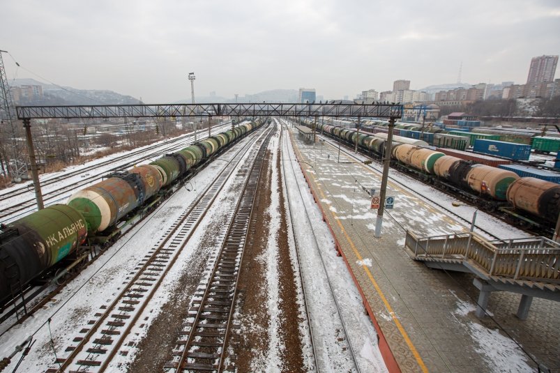 станция первая речка, железная дорога, состав, вагоны Мария Смитюк, ИА PrimaMedia.ru