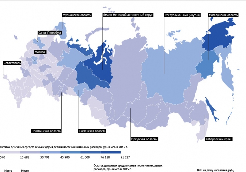 Благосостояние семей ЕАО втрое ниже среднероссийского и в четыре раза отстает от субъектов-лидеров  РИА Рейтинг