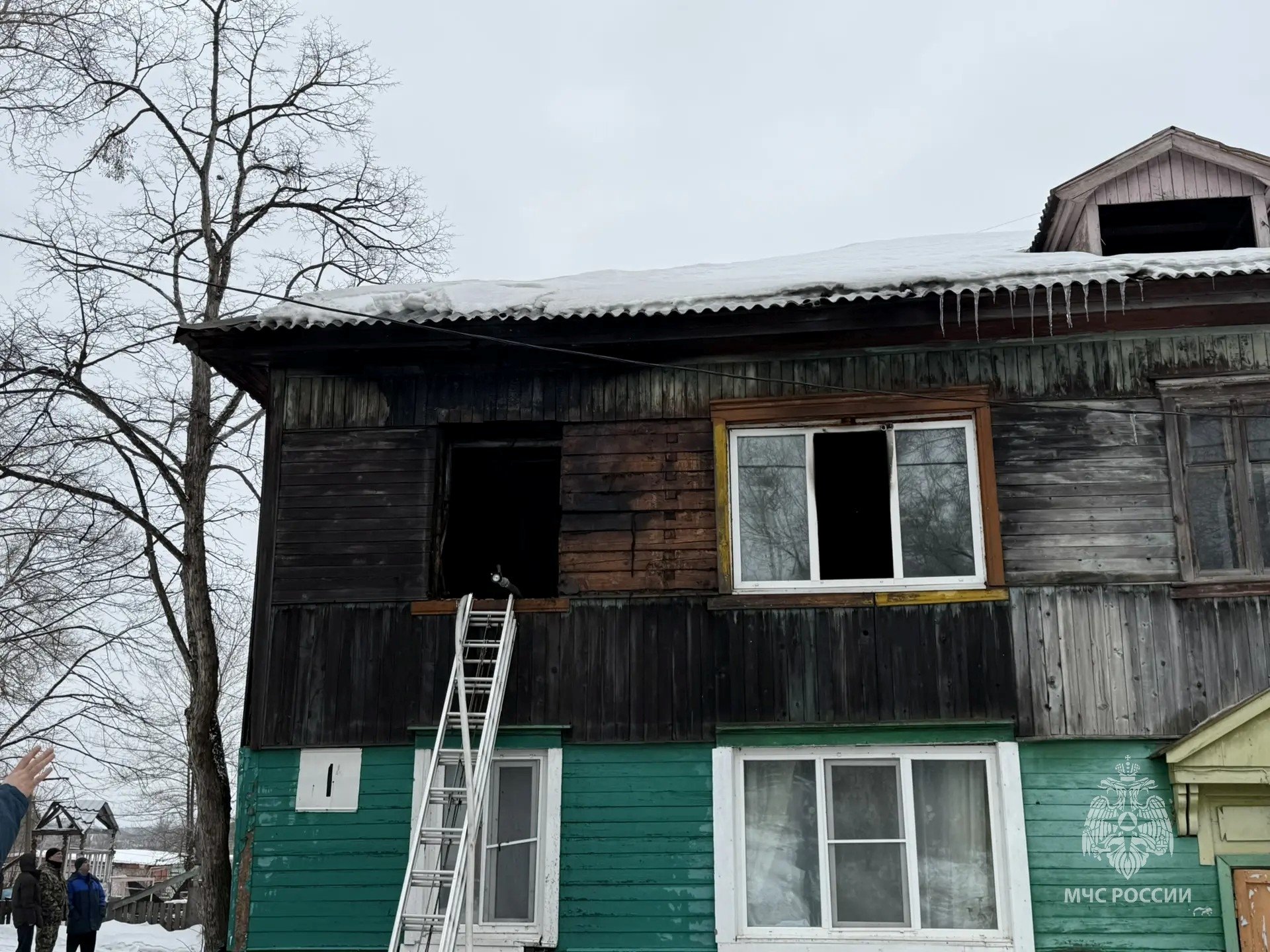 Пожар в доме Предоставлено пресс-службой ГУ МЧС России по Хабаровскому краю