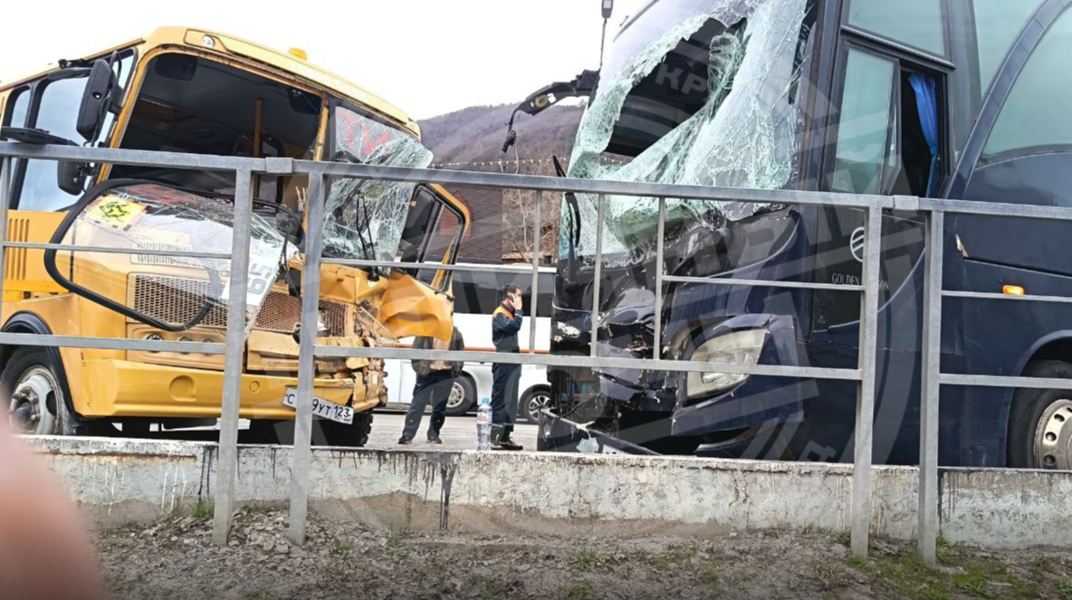 Два человека госпитализированы после столкновения автобусов в Сочи &quotТипичный Сочи&quot