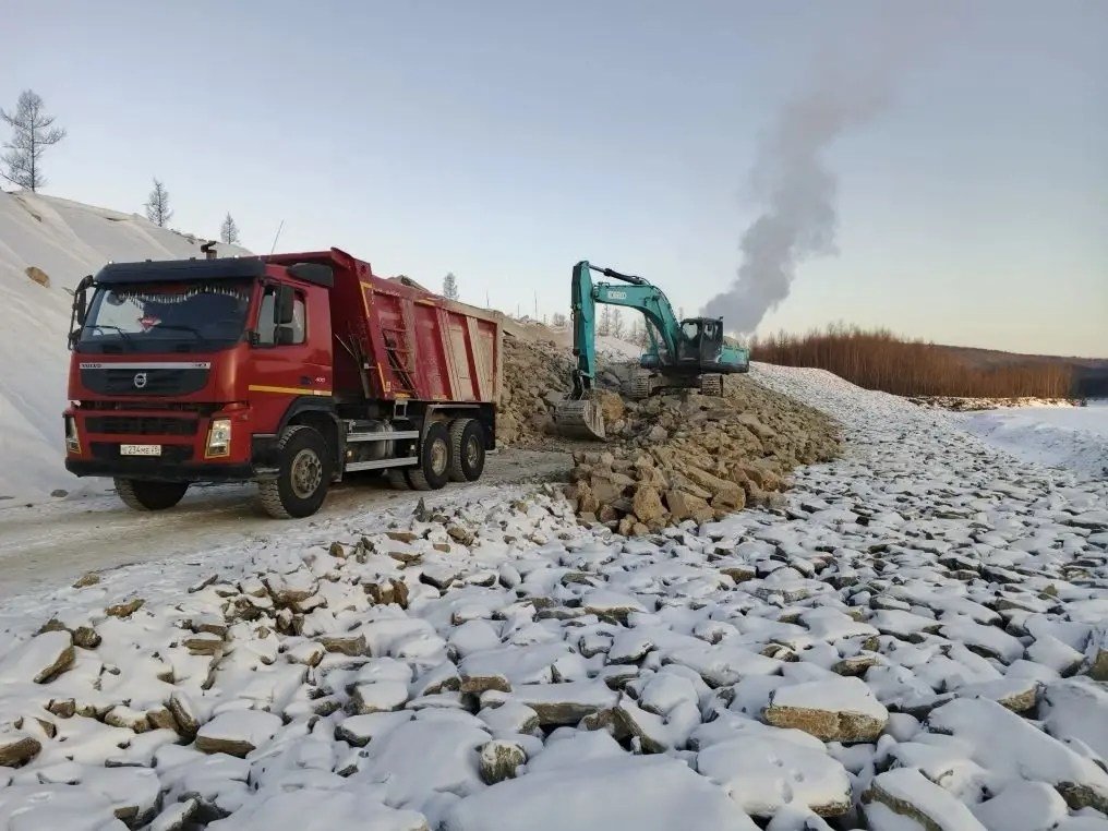 Берег Нюкжи вдоль участка БАМа укрепляют в Приамурье пресс-служба ГК Нацпроектстрой