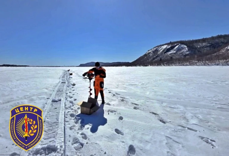Противопаводковые работы на реке Амур: начались взрывные работы Амурский центр ГЗ и ПБ