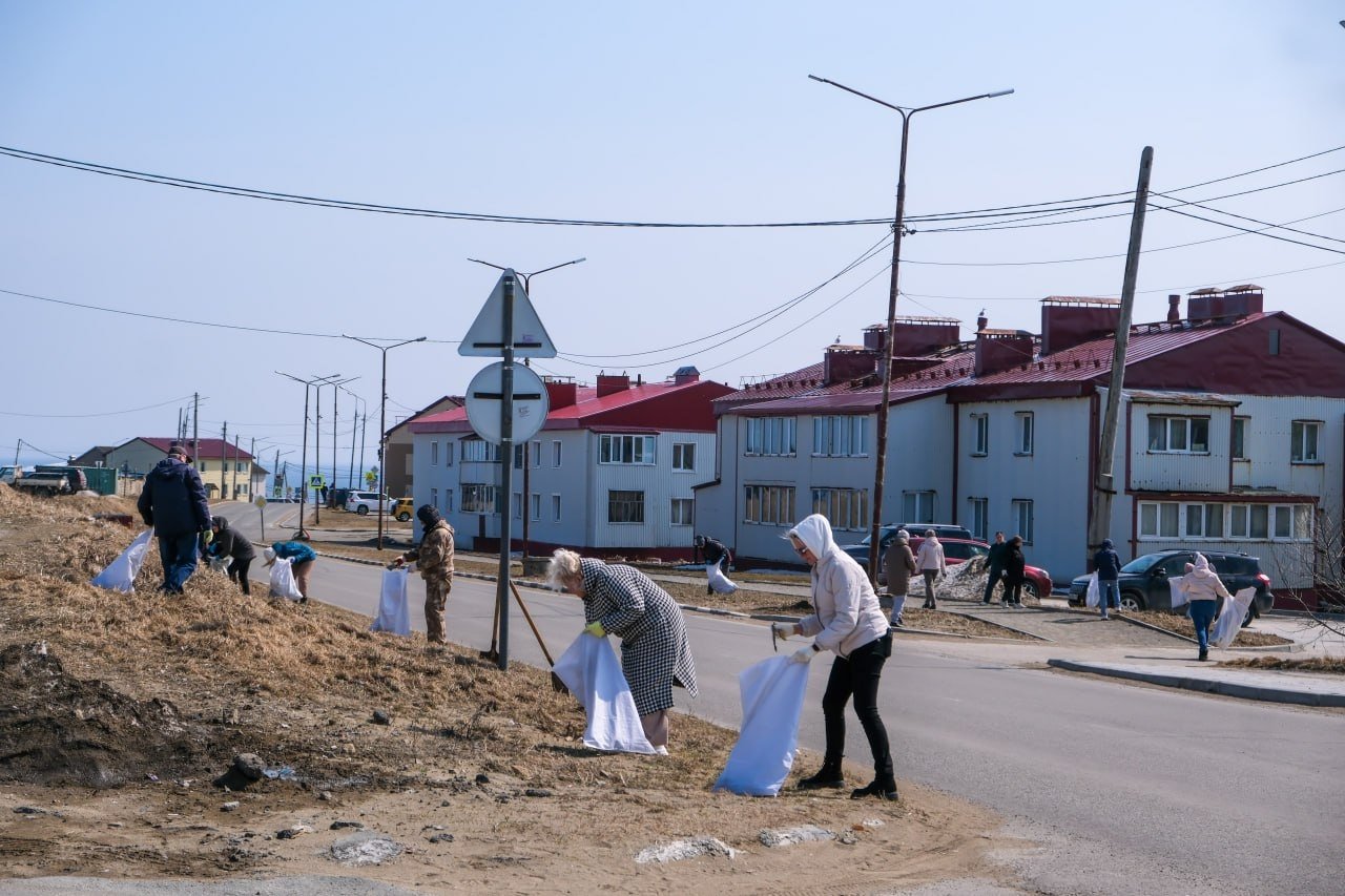 Субботник в Южно-Курильске пресс-служба администрации Южно-Курильского МО