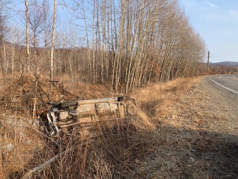 Ремни безопасности спасли двух человек при опрокидывании авто в Приморье Пресс-служба УМВД России по Приморскому краю