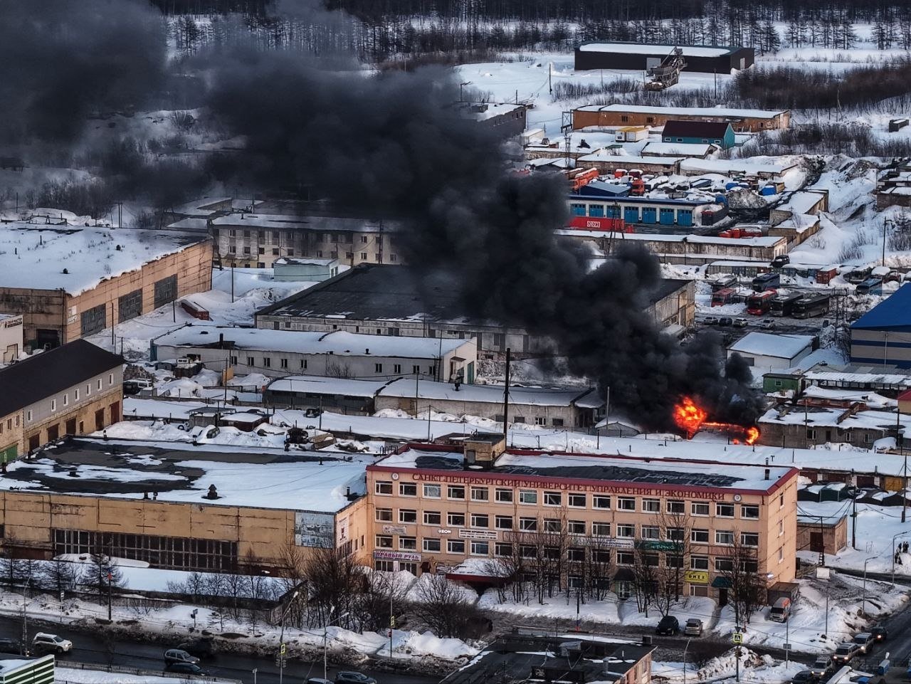 В Магадане сгорело здание котельной на улице Кольцевой Юлия Егорова