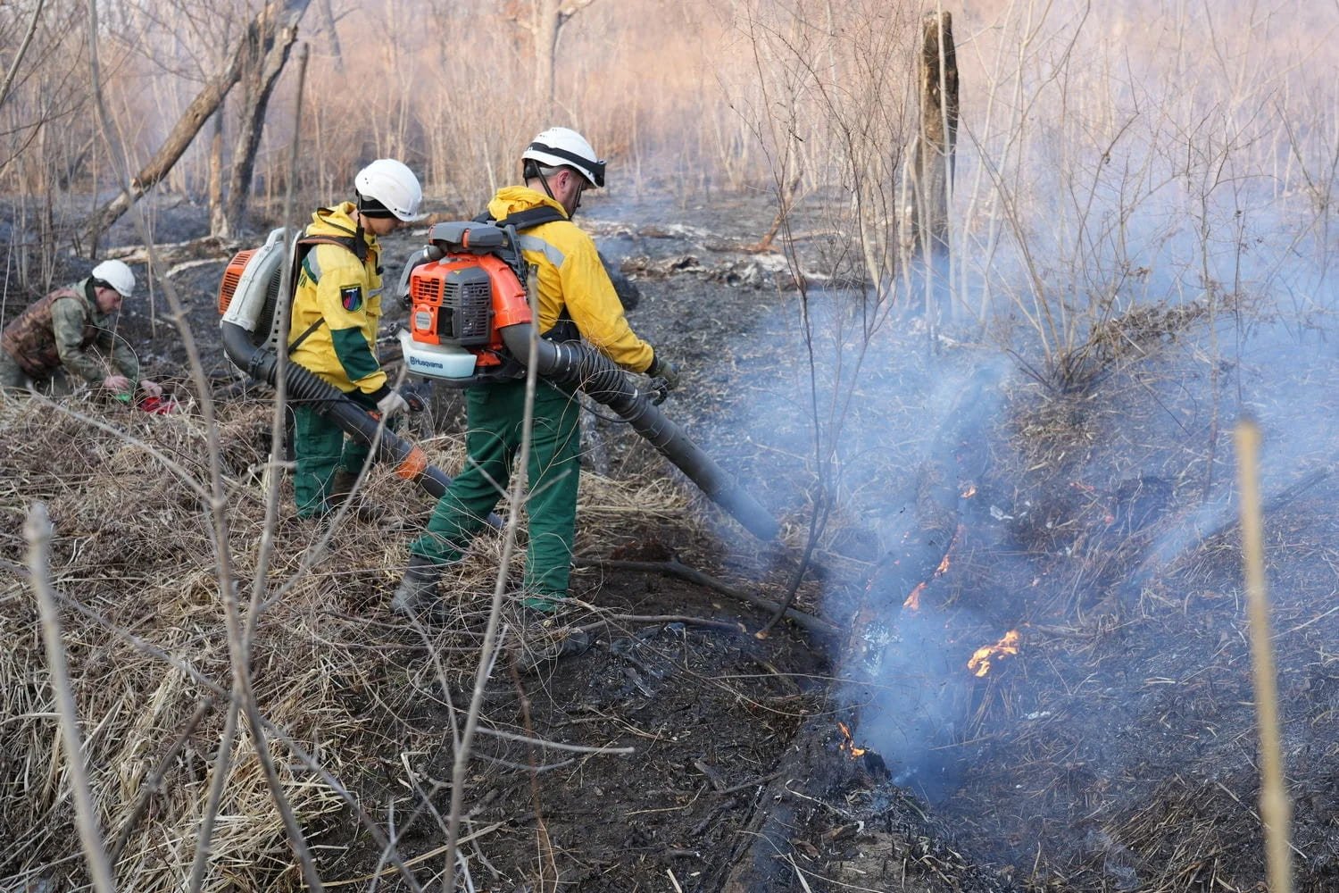 6 пожаров действовали в Приморье 5 апреля КГБУ &quotПриморская авиабаза&quot